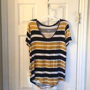 Navy Blue and Yellow stripped t-shirt